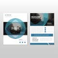 Blue circle Vector annual report Leaflet Brochure Flyer template design Royalty Free Stock Photo