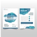 Blue circle Vector annual report Leaflet Brochure Flyer template design, book cover layout design, abstract business presentation Royalty Free Stock Photo