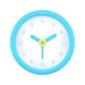 Blue circle wall watch 3d icon vector illustration