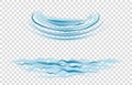 Blue circle water splash and wave isolated on transparent background Royalty Free Stock Photo