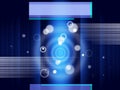 Blue Circles Background Shows Glow And Rectangles Royalty Free Stock Photo