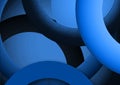 Blue circles depth abstract textured background wallpaper Royalty Free Stock Photo