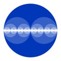 Blue circles forming a binary sequence, Power of Two, exponentiation with two Royalty Free Stock Photo