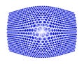 blue circles pattern convex magnified with a sparkle in the centre