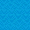 Blue circles seamless pattern depicting blue waves in the ocean