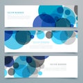 Blue circles vector banners and headers set Royalty Free Stock Photo