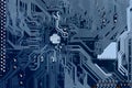 Blue circuit board Royalty Free Stock Photo