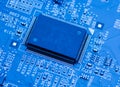 Blue circuit board background of computer Royalty Free Stock Photo