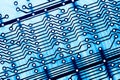 Blue Circuit board close up. Royalty Free Stock Photo