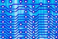 Blue Circuit board close up. Royalty Free Stock Photo