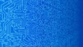 Blue circuit board pattern texture. High-tech background in digital computer technology concept. 3d abstract illustration.
