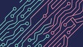 Blue Circuit Board Pattern Vector, vector design Generative AI Royalty Free Stock Photo