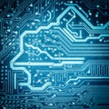 Blue circuit board texture closeup Royalty Free Stock Photo