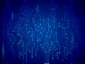 Blue circuit board vector illustration. Royalty Free Stock Photo