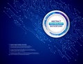 Blue circuit board vector illustration. Royalty Free Stock Photo