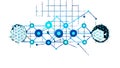 Blue Circuit Network Mesh, vector design Generative AI Royalty Free Stock Photo