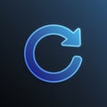 A blue, circular arrow icon is centered on a dark gradient background. The arrow forms Royalty Free Stock Photo