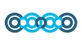 Blue Circular Chain Link Pattern, vector design Generative AI Royalty Free Stock Photo