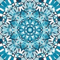 Blue circular kaleidoscope pattern
