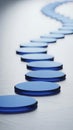 Blue circular platforms ascending path image Royalty Free Stock Photo