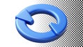Blue circular refresh arrow reload update sync cycle process png transparent image Generative AI