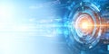 Blue circular technology background with copy space Royalty Free Stock Photo