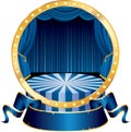 Blue circus circle Royalty Free Stock Photo