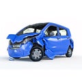 Blue city car crashed. Generative A.I