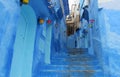 Blue city Chefchaouen street Royalty Free Stock Photo