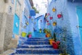 Blue city Chefchaouen street Royalty Free Stock Photo