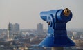 A blue city panorama telescope, Novi Sad, Serbia Royalty Free Stock Photo