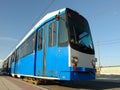 Blue city tram