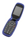 Blue clamshell cell phone Royalty Free Stock Photo