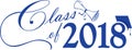 Blue Class of 2018 with Cap and Diploma Royalty Free Stock Photo