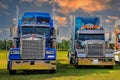 Classic Kenworth and Freightliner Trucks on Display