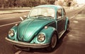 Blue classic car Volkswagen Beetle Royalty Free Stock Photo