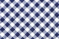 Blue classic checkered fabric texture.