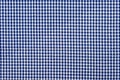 Blue classic checkered tablecloth texture , Cloth in a blue box. Royalty Free Stock Photo