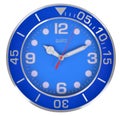 Blue classic Clock on a white wall