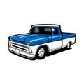 Classic vintage pickup truck vector image. vector isolated Royalty Free Stock Photo