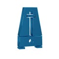 Blue Classic Metronome with pendulum in motion icon isolated on transparent background. Equipment of music and beat