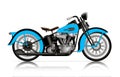 Blue classic motorcycle Royalty Free Stock Photo