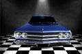 Blue classic vintage car Royalty Free Stock Photo