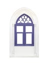 Blue classic window frame isolated