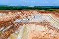 blue clay mining process in a quarry