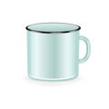 Blue enamel mug