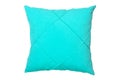 Blue and clean pillow isolated on white background with clipping path. Close-up of blue pillow isolated on a white background. Royalty Free Stock Photo