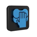 Blue Cleaning service icon isolated on transparent background. Latex hand protection sign. Housework cleaning equipment