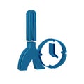 Blue Cleaning time icon isolated on transparent background. Sanitary service, house hygiene.