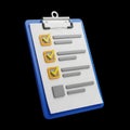 Checklist on blue clipboard Royalty Free Stock Photo